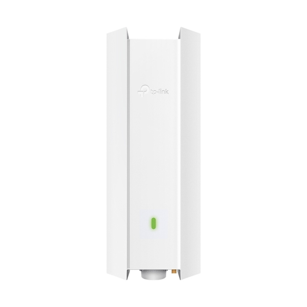 Access point Tplink EAP650 Dual Band WiFi 6 AX3000 3Gbps en montaje de techo con diseño frontal blanco y luz indicadora verde