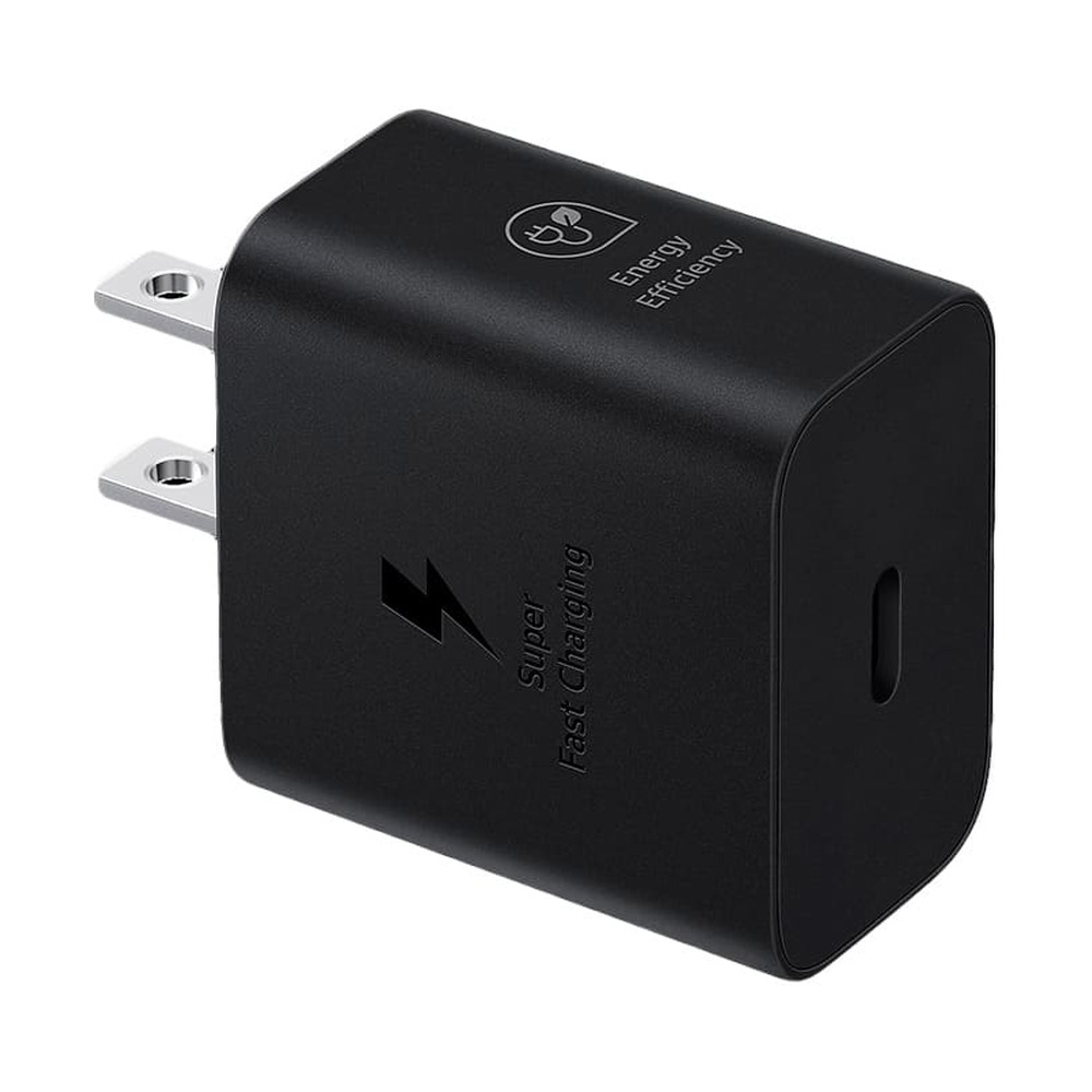 Adaptador de corriente Samsung EP-T2510NBEGCA negro de 25W con carga rápida y puerto USB tipo C sin cable
