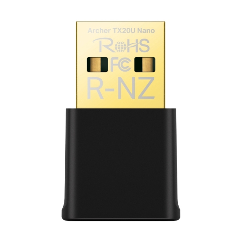 Adaptador de red WiFi TPLINK Archer TX20U Nano USB con conexión Wi-Fi 6 dual band en vista frontal