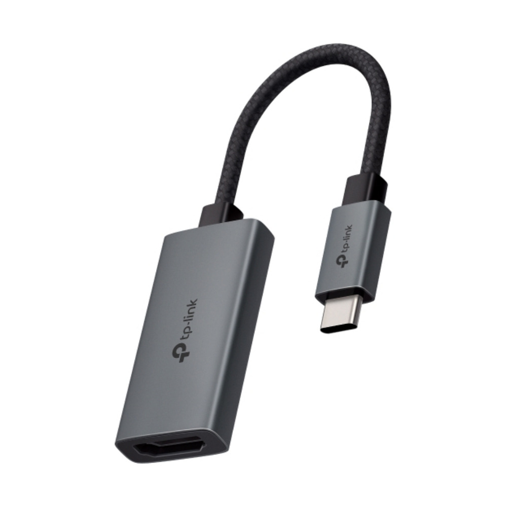 Adaptador USB Type-C a HDMI TP-LINK UA520C con diseño compacto y cable trenzado para conexión de video 4K a 60Hz