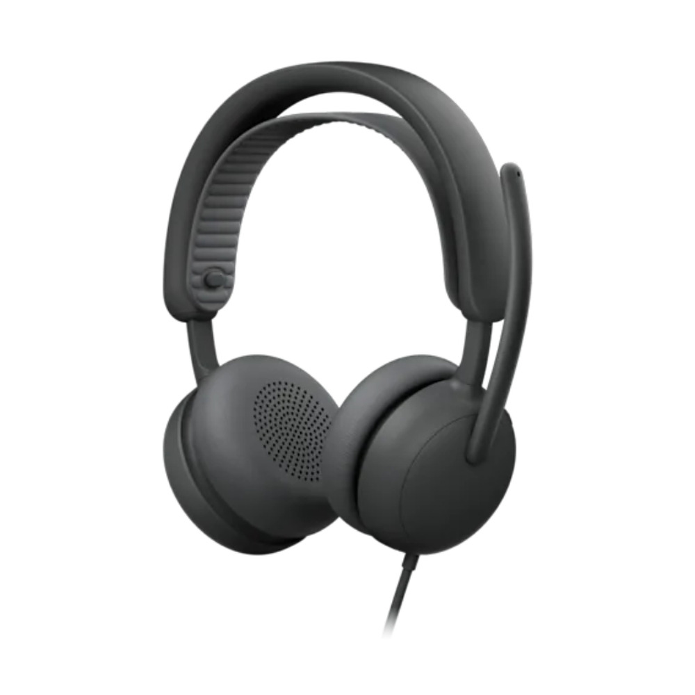 Audífonos de diadema Logitech Zone Wired 2 for Business versión UC color negro con micrófono y cable USB para oficina