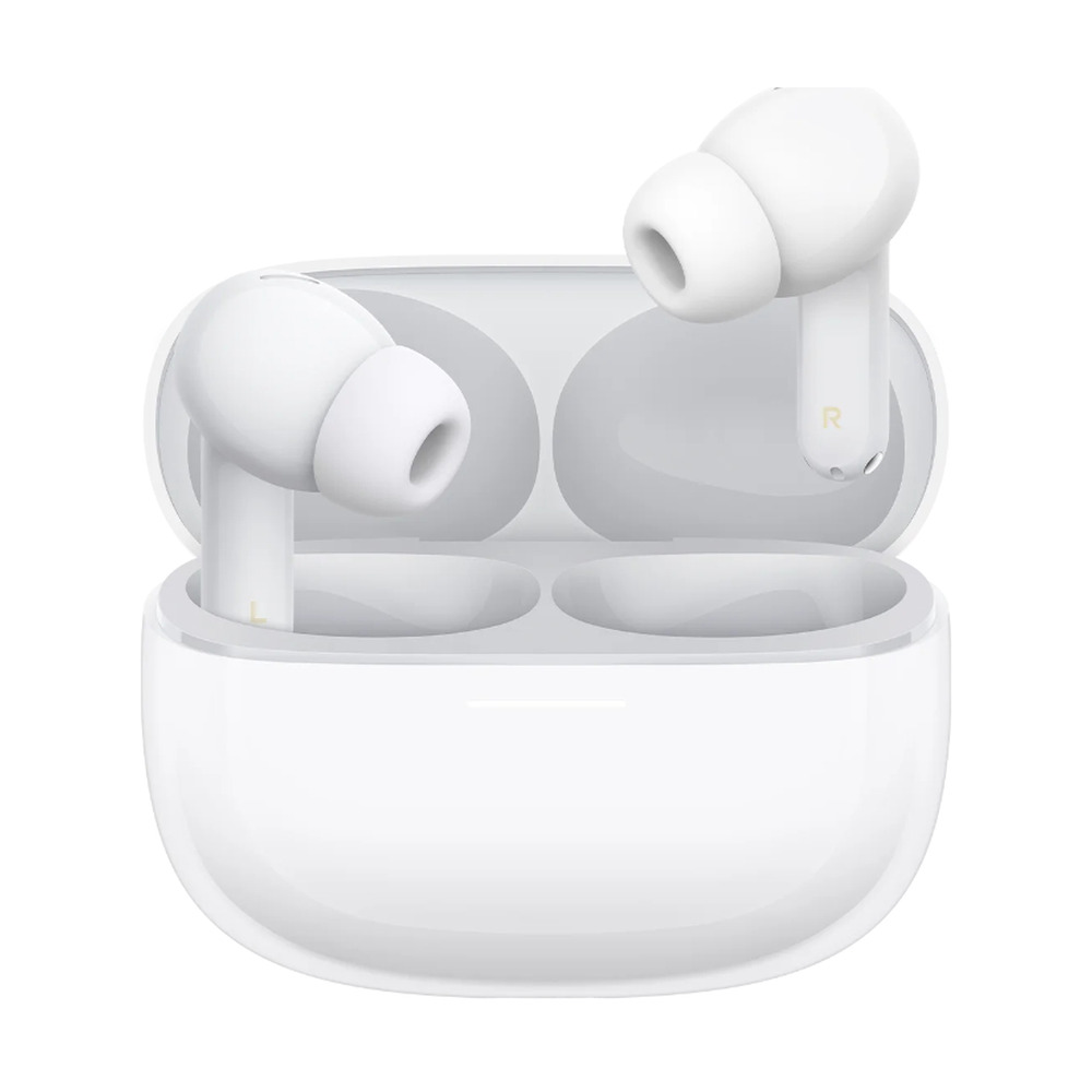 Audífonos inalámbricos Xiaomi Redmi Buds 8 Pro modelo BHR08GJGL en color blanco con estuche de carga abierto