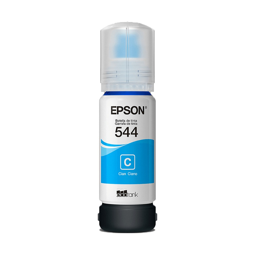 Botella de tinta Epson T544220-AL Ecotank color cian modelo C13T00N22A compatible con impresoras L3110 y L3150