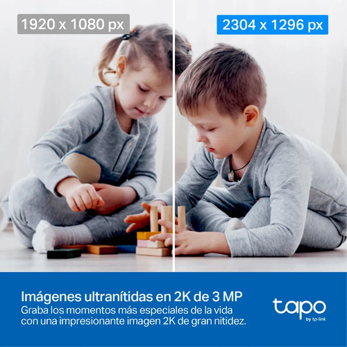 Comparativa de calidad de imagen 2K 3MP de cámara TP-Link Tapo TC71 mostrando mejor nitidez y resolución para vigilancia en interiores