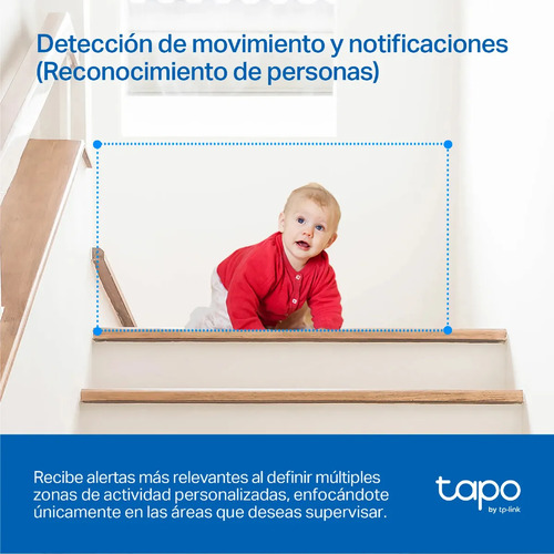 Cámara TP-Link Tapo TC71 con detección de movimiento y reconocimiento de personas para alertas personalizadas en seguridad doméstica