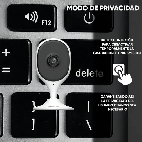 Cámara IP Dahua DH-C3A con modo privacidad que permite desactivar temporalmente la grabación y transmisión.