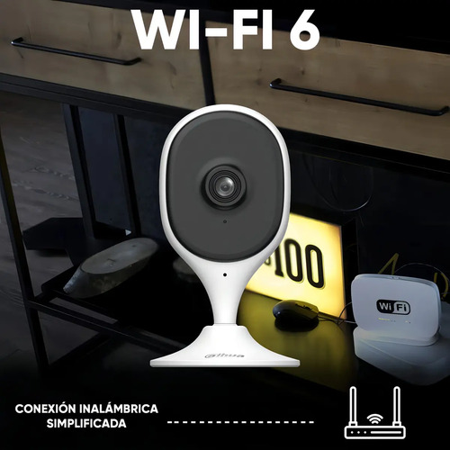 Cámara IP Dahua DH-C3A con tecnología Wi-Fi 6 para conexión inalámbrica estable y rápida en interiores.