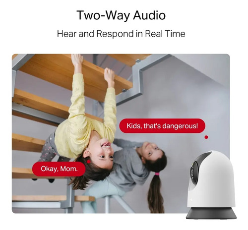 Cámara Mercusys MC210 con audio bidireccional para comunicación en tiempo real y seguridad infantil en interiores