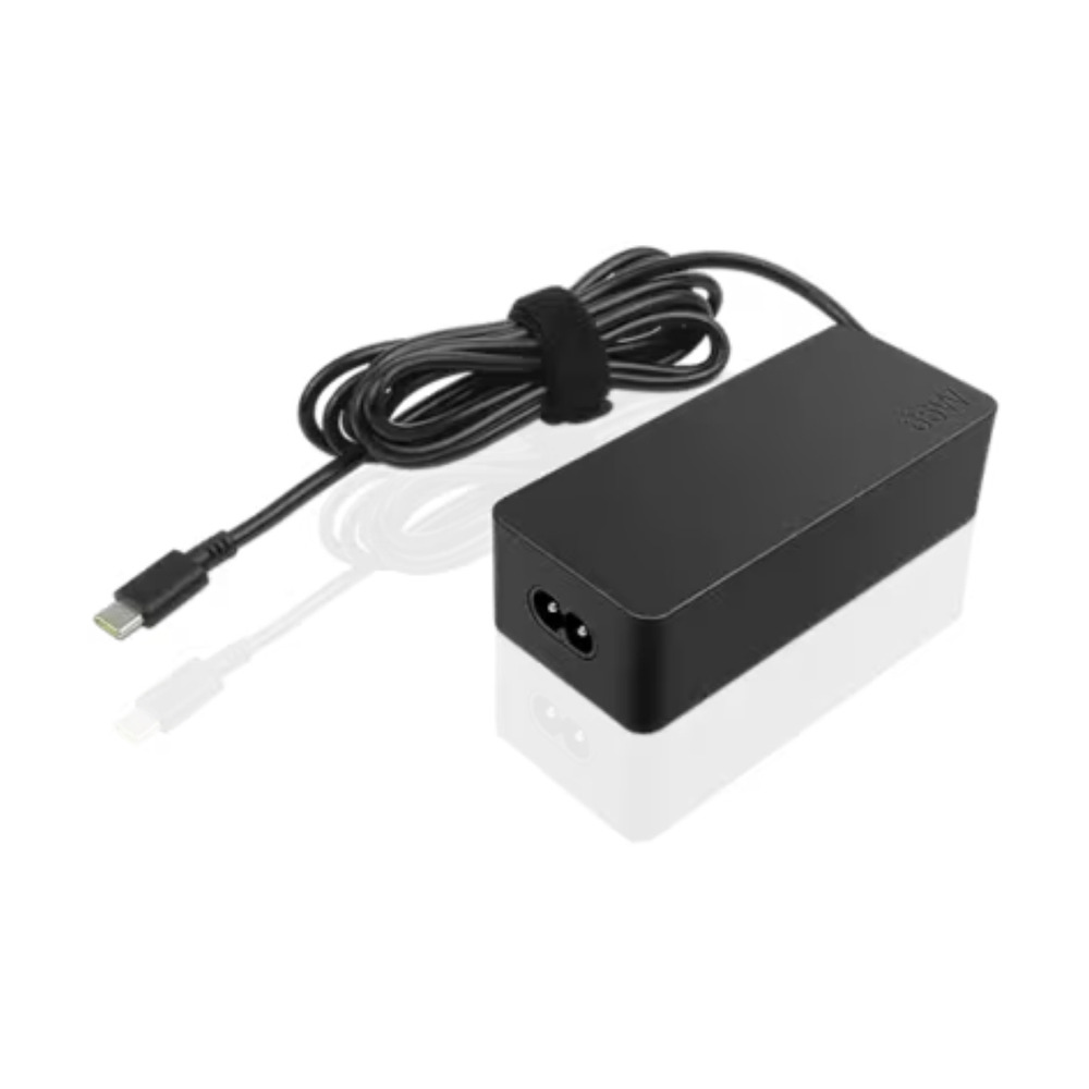 Cargador Lenovo modelo 4X20M26268 con conector USB tipo C y potencia de 65W para carga rápida