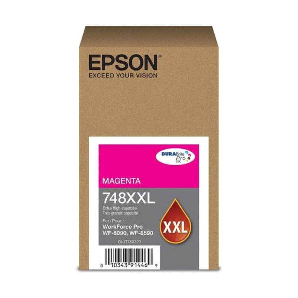 Cartucho de tinta Epson magenta modelo T748XXL320-AL para impresoras WorkForce WF-6090 y WF-6590 con alta capacidad