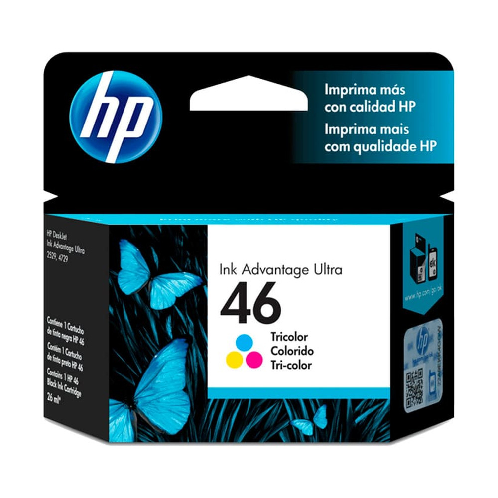 Cartucho de tinta HP modelo CZ638AL 46 tricolor Ink Advantage Ultra para impresión de alta calidad en colores vivos