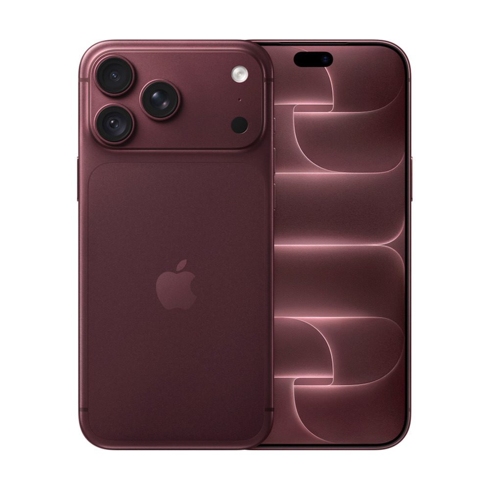 Celular Apple iPhone 18 Pro Max color Burgundy con 512GB de almacenamiento mostrando vista frontal y trasera con cámara triple