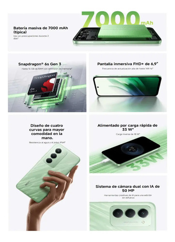 Características del Xiaomi Redmi 15 Dual Sim con batería de 7000 mAh, procesador Snapdragon 6s Gen 3 y cámara dual de 50 MP
