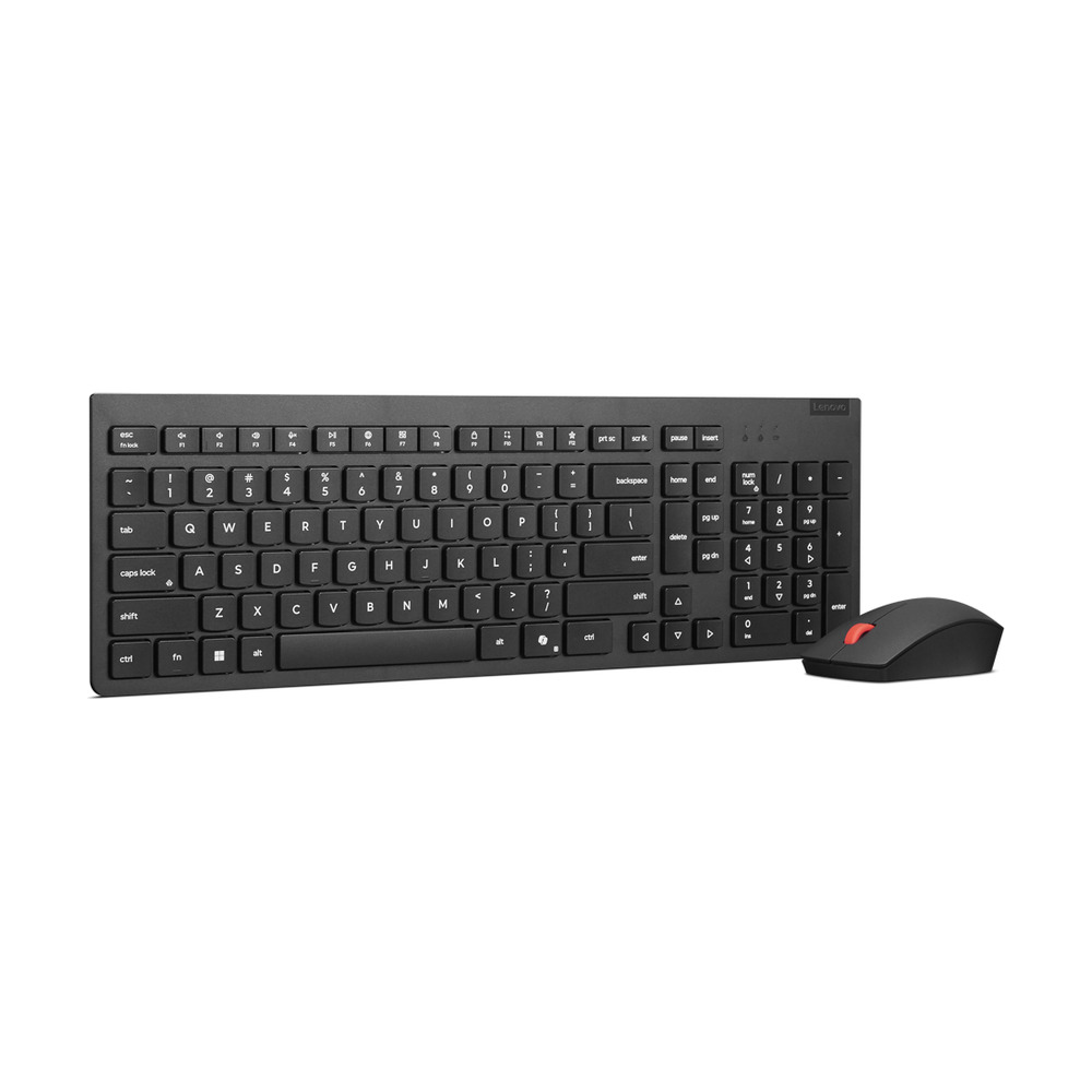 Combo teclado y mouse inalámbrico Lenovo Essential modelo 4X31R64500 con teclado numérico y mouse ergonómico