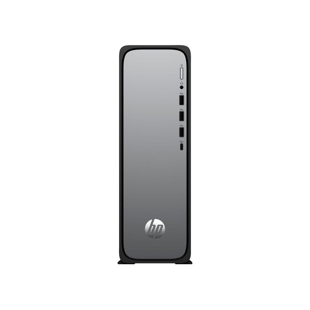 Computador de escritorio HP Omnidesk Slim S03-0050LA color plata con procesador Intel Core i5 y puertos frontales USB y audio