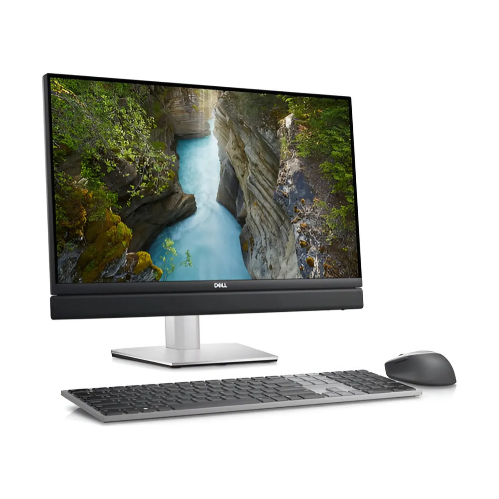 Computador todo en uno Dell W31C-9XD88 con procesador Intel Ultra 7, 16GB RAM, 512GB SSD y pantalla de 24 pulgadas acompañado de teclado y ratón