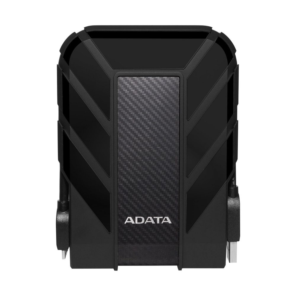 Disco duro externo ADATA HD710 Pro 5TB negro vista frontal con diseño resistente y anti golpes para almacenamiento seguro