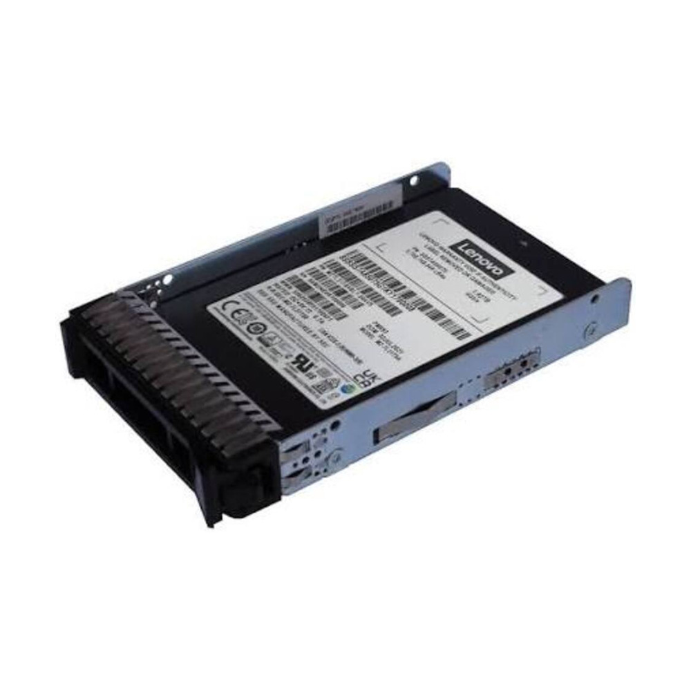 Disco SSD Lenovo 4XB7A90874 de 2.5 pulgadas con capacidad de 960GB y conexión SATA 6Gbps en vista frontal