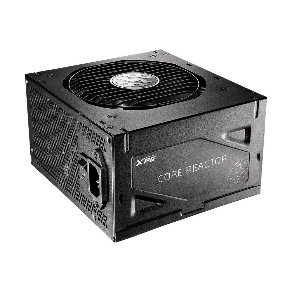 Fuente de poder ADATA XPG CORE REACTOR II VE 850W 80 Plus Gold full modular vista lateral en color negro