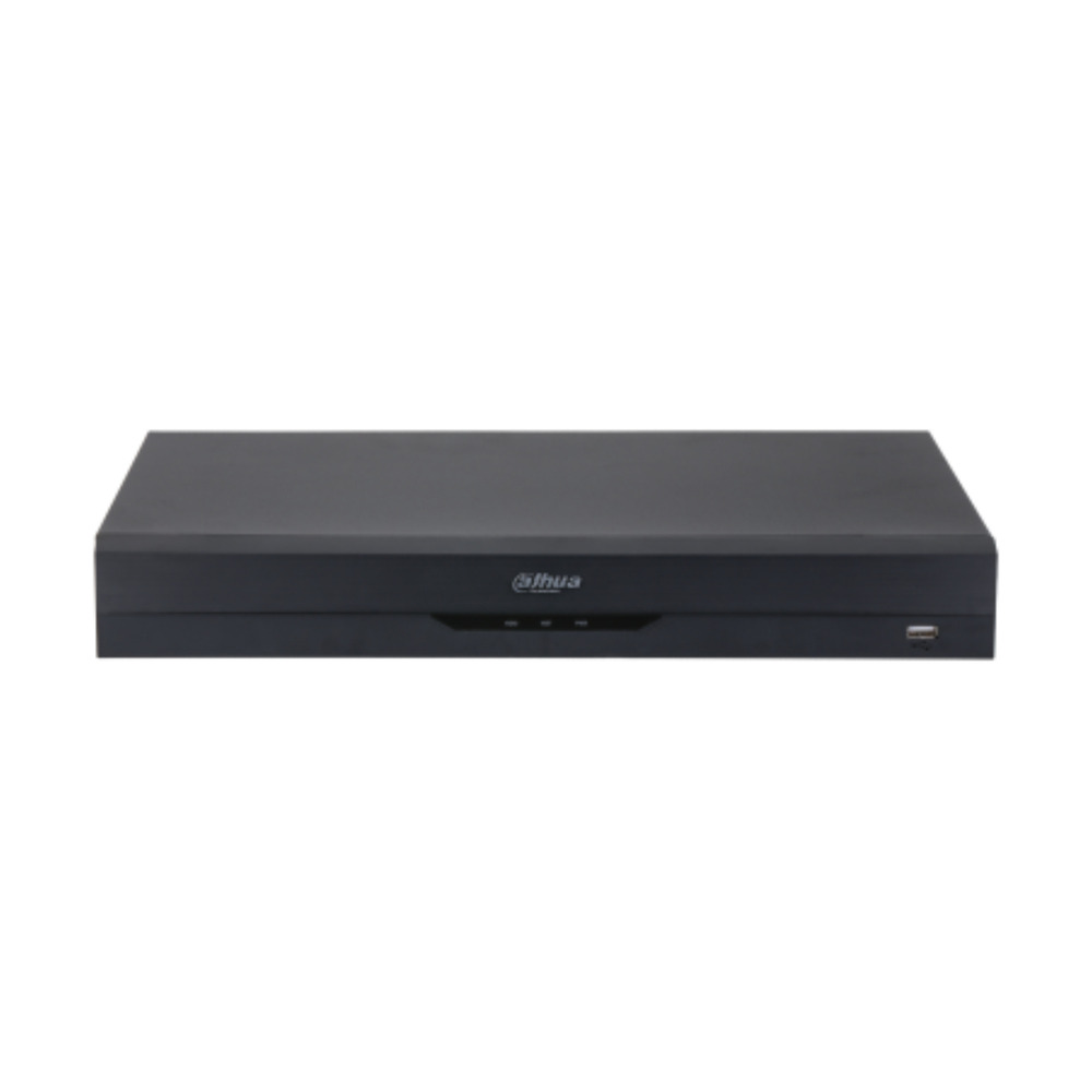 Grabador DVR Dahua modelo DH-XVR5216AN-5M-I3/T con 16 canales de 5 MP y 8 canales IP con reconocimiento facial vista frontal