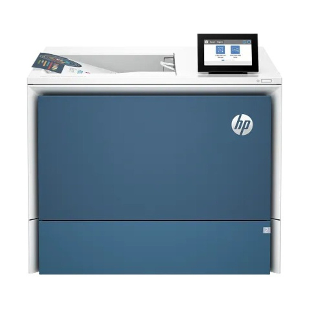 Impresora láser color HP Enterprise 5700dn modelo 6QN28A BGJ vista frontal con pantalla táctil para oficina en Colombia