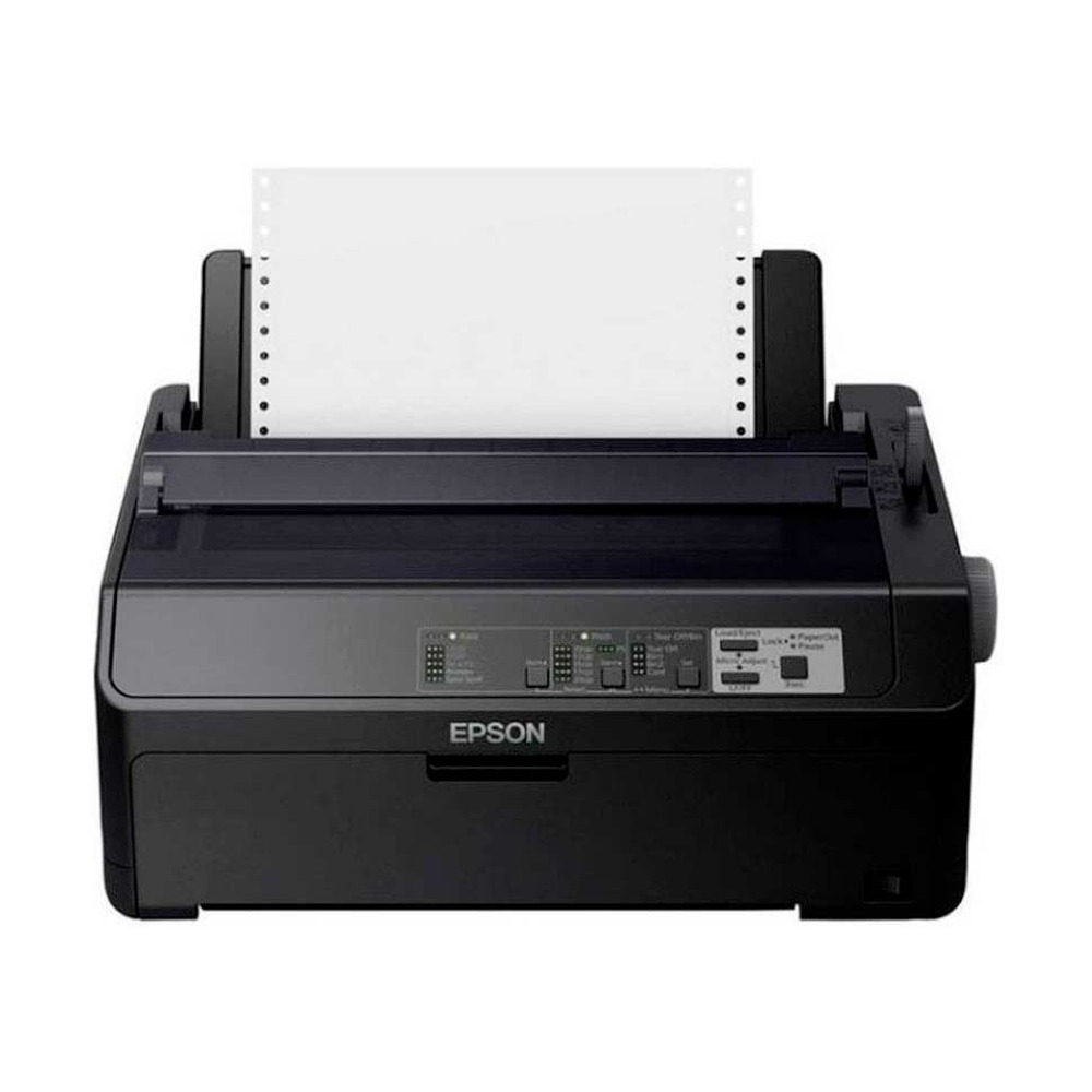 Impresora Epson FX 890 matriz de punto con 9 pines y 80 columnas mostrando papel continuo en uso