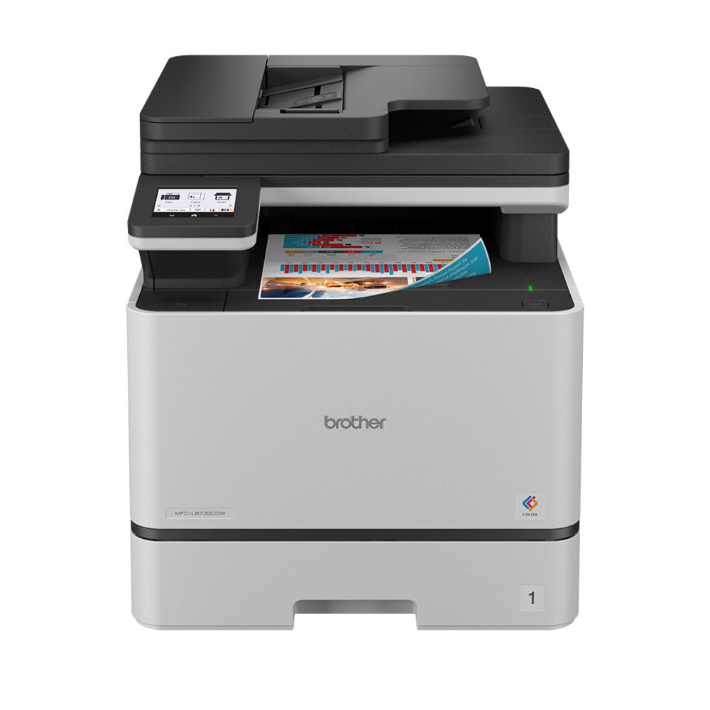 Impresora multifuncional Brother MFC-L8730CDW láser color con pantalla táctil y bandeja frontal para papel tamaño A4