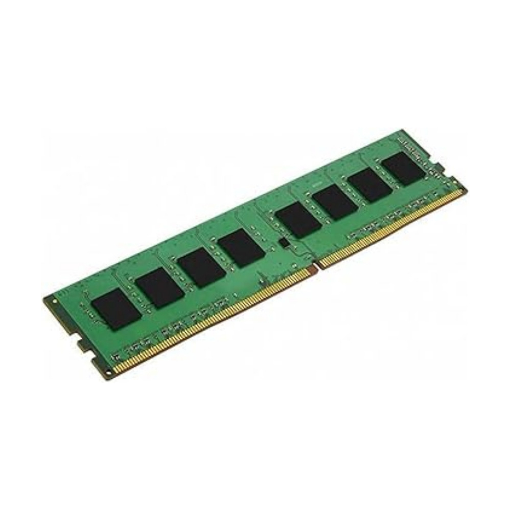 Módulo de memoria RAM Kingston DDR4 8GB bus 3200 modelo KVR32N22S8/8 con chips negros y placa verde