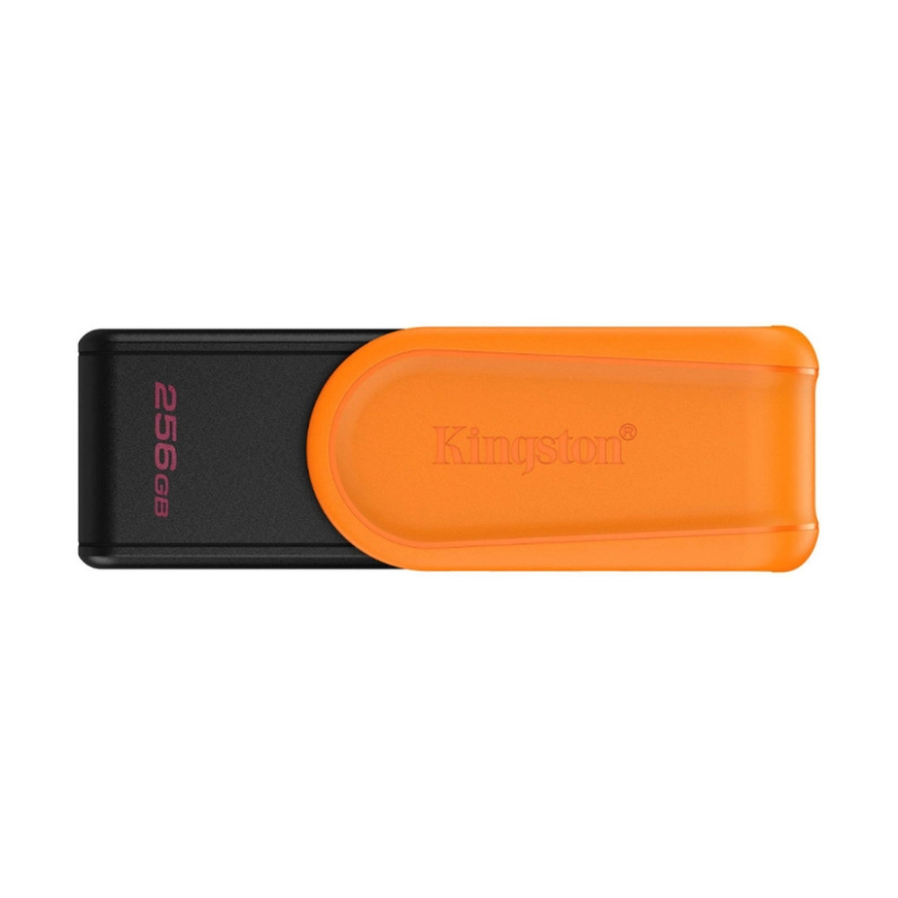 Memoria USB 3.2 Kingston DataTraveler Exodia S 256GB en colores negro y naranja vista frontal con diseño compacto y capacidad amplia