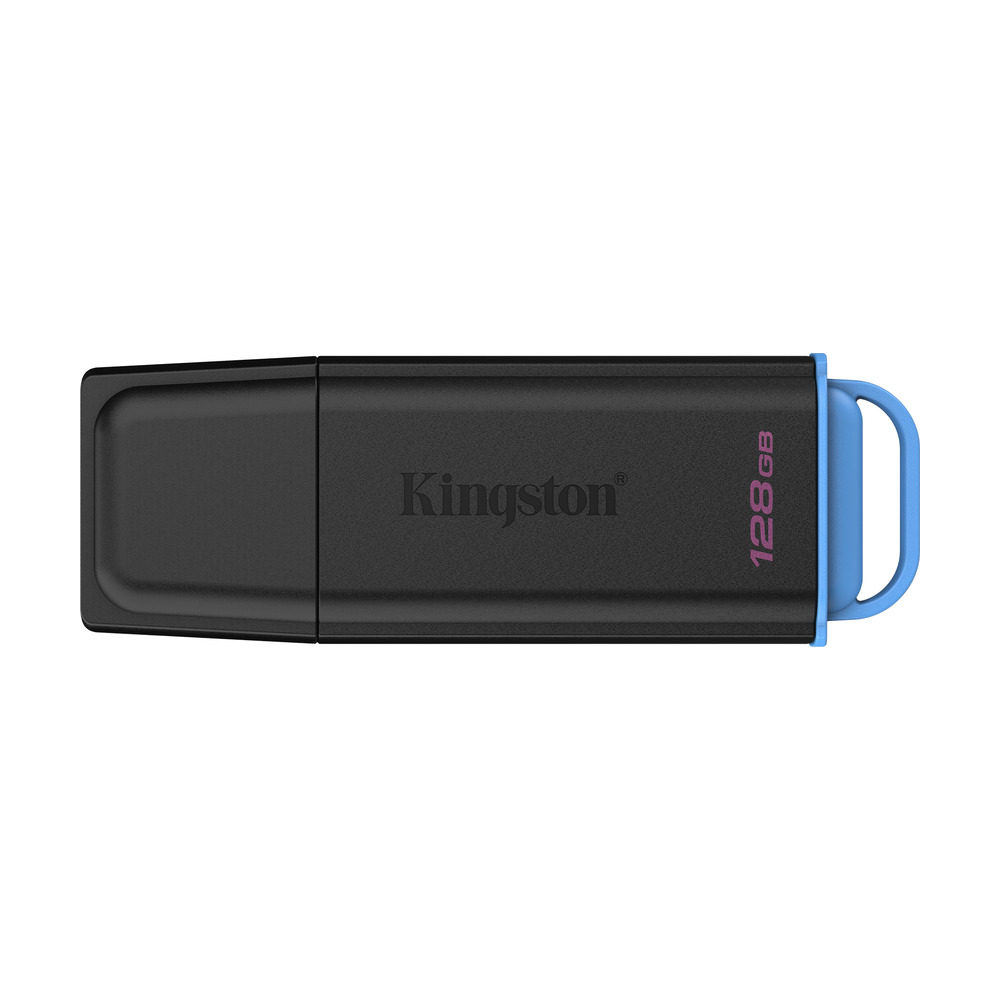 Memoria USB Kingston DataTraveler Exodia DTXG2 128GB USB 3.2 Gen 1 en color negro con detalles azules para almacenamiento portátil