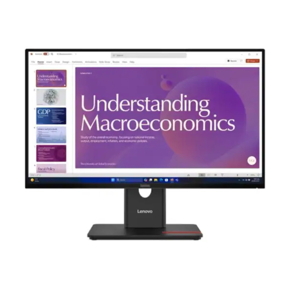 Monitor Lenovo ThinkVision T24D-40 de 23,8 pulgadas con pantalla LED Full HD, 120Hz e IPS en vista frontal con altura ajustable