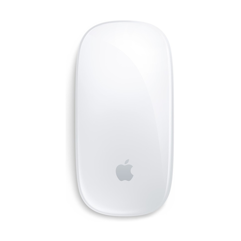 Mouse inalámbrico Apple Magic modelo MXK53AM/A color blanco con diseño minimalista y superficie táctil frontal