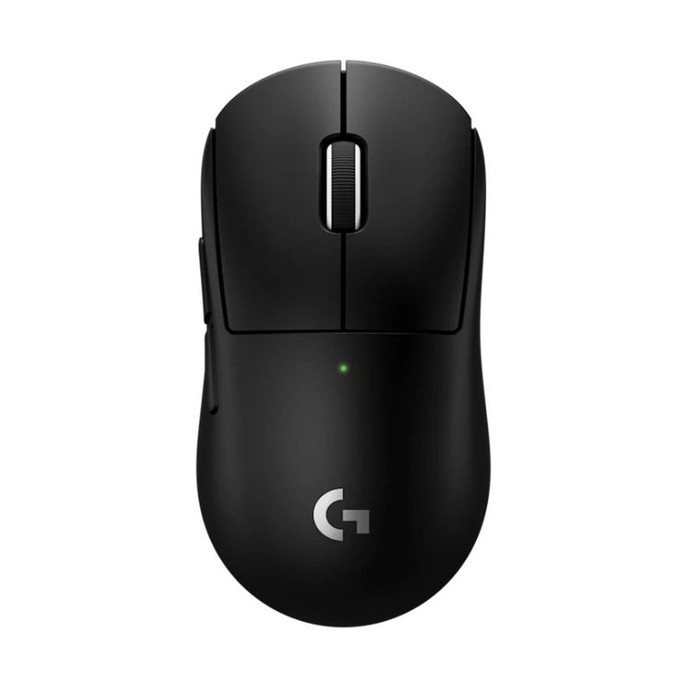 Mouse inalámbrico gamer Logitech Pro X SUPERLIGHT 2c color negro vista frontal con diseño ergonómico y alta precisión