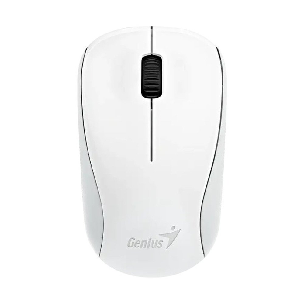 Mouse inalámbrico Genius NX-7000 color blanco con diseño ergonómico y rueda de desplazamiento central
