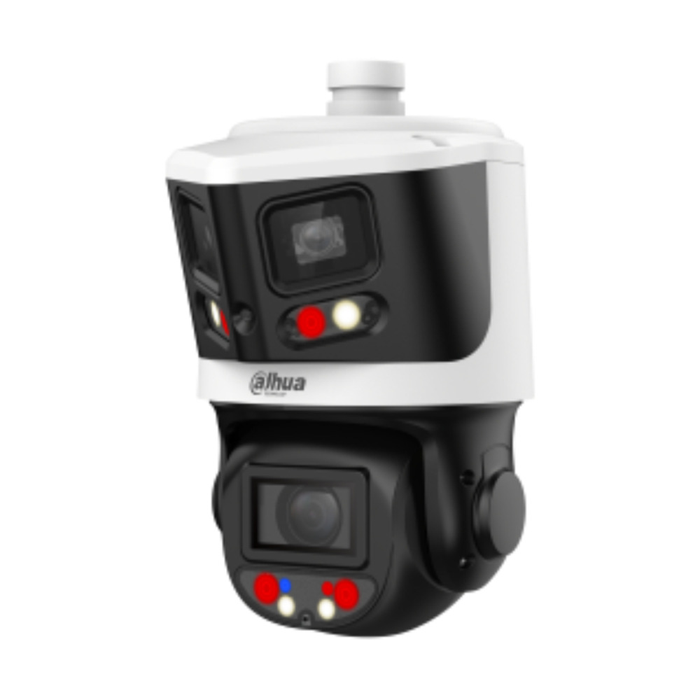 Cámara IP Tipo PTZ Doble Lente de 4MP/Disuasión Activa TIOC/ 10x Zoom/Iluminación IR hasta 70 metros y también luz blanca (“warm light”) hasta aproximadamente 30 metros., Panorámica + seguimiento Auto tracking/Proteccion IP66/Detección perimetral/Detección de rostros/SMD 4.0/Tecnología Starlight DAHUA PRINCIPAL