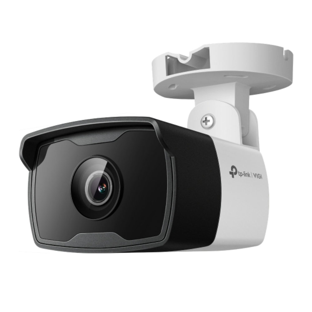 Cámara IP VIGI tipo Bala 4MP.  Lente Fijo 4 mm.  INCLUYE Detección Inteligente (Clasifica Humanos y Vehículos), Detección de Movimiento, Detección de Intrusión de Área, Detección de Cruce de Línea, Detección de Manipulación de Cámara, Detección de Objeto abandonado, Detección de Remoción de Objetos.