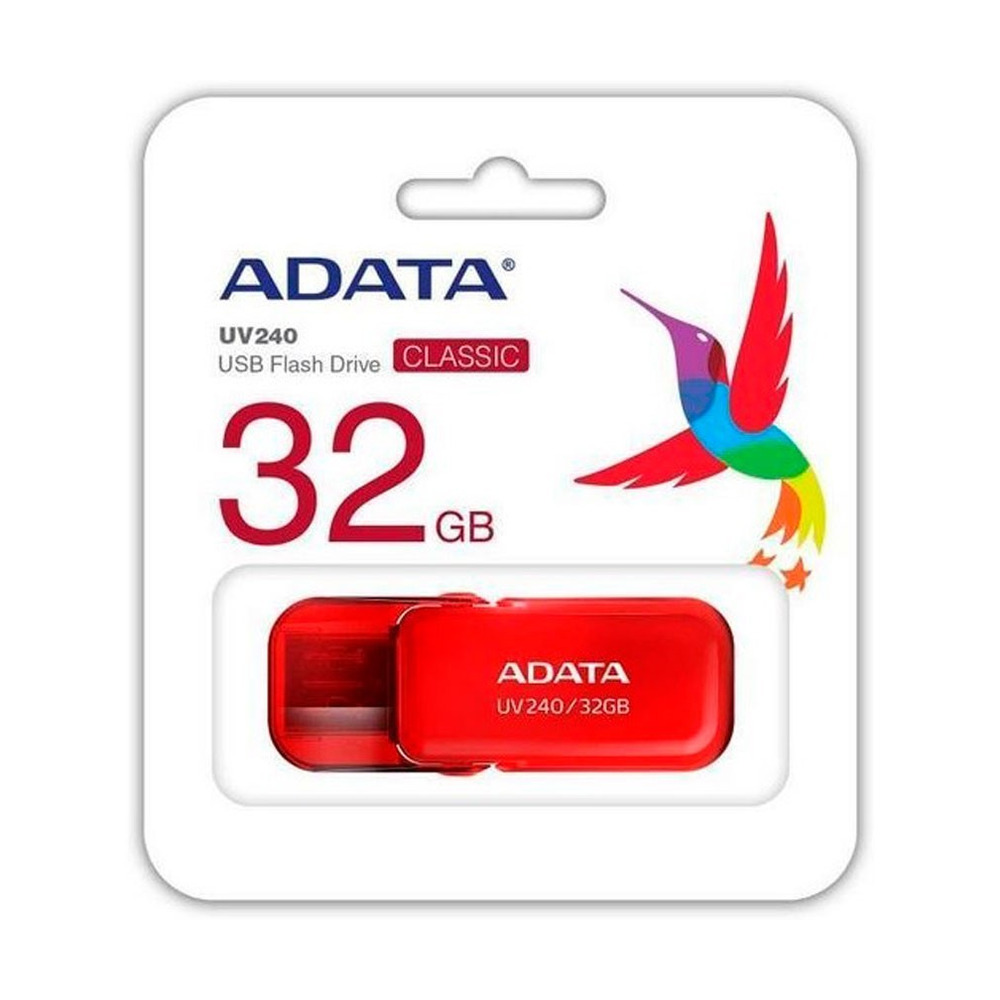 Memoria USB ADATA 2.0 UV240 Ecualizable 32GB Roja