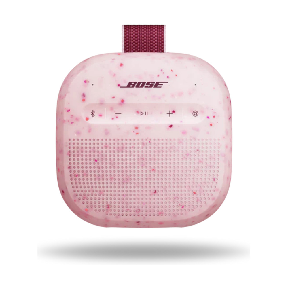 Parlante portátil Bose Soundlink Micro 2da generación color pink con controles frontales para volumen y reproducción