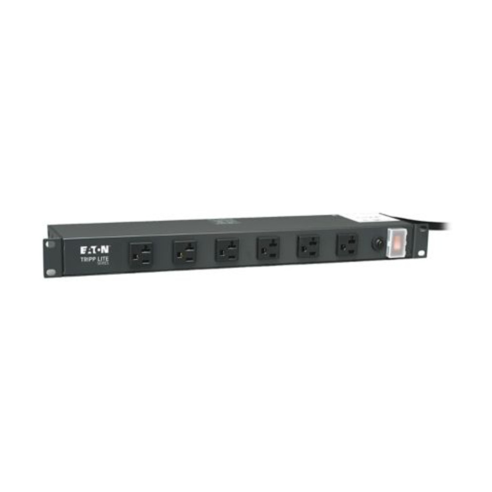 Barra de contactos PDU Eaton RS-1215-20T con 12 tomacorrientes, 120V, 20A, cable de 4.57 metros vista frontal