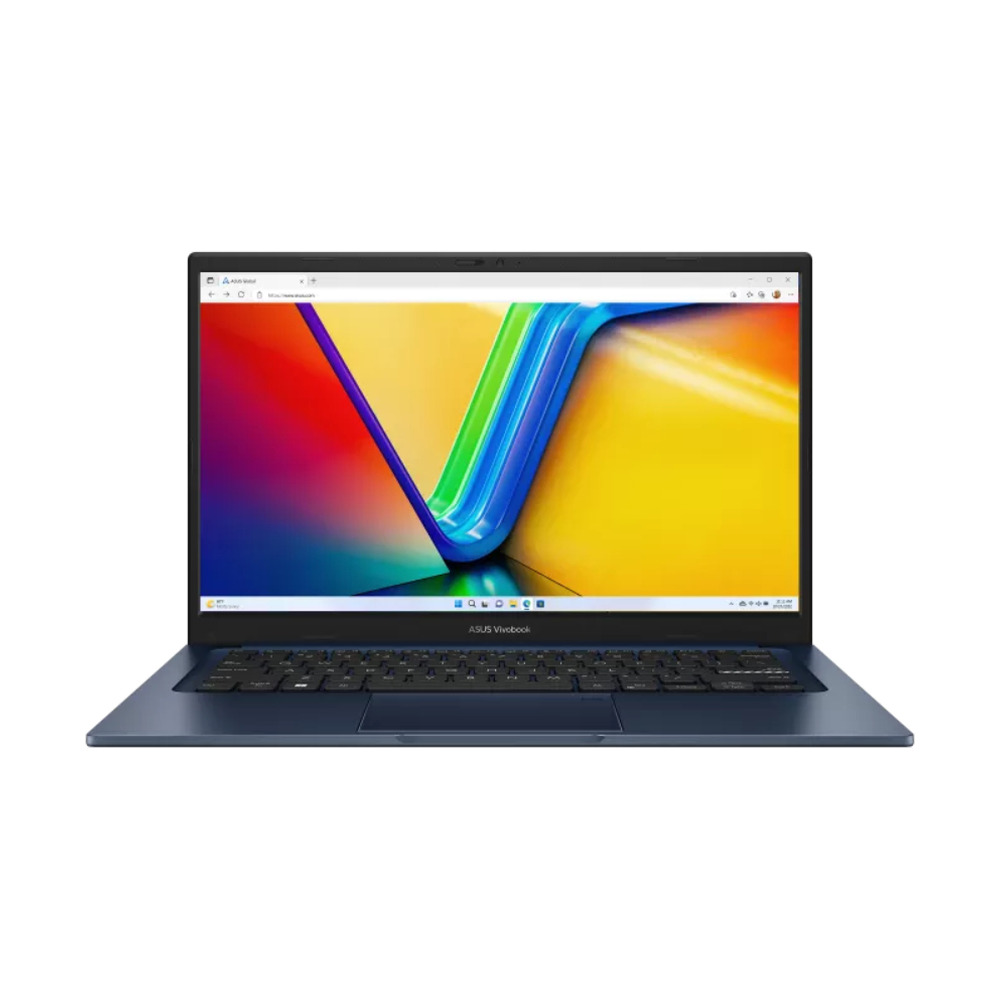 Portátil ASUS Vivobook 14 X1404VA con Intel Core i5, 8GB RAM, 51GB SSD y pantalla de 14 pulgadas en vista frontal con sistema Linux