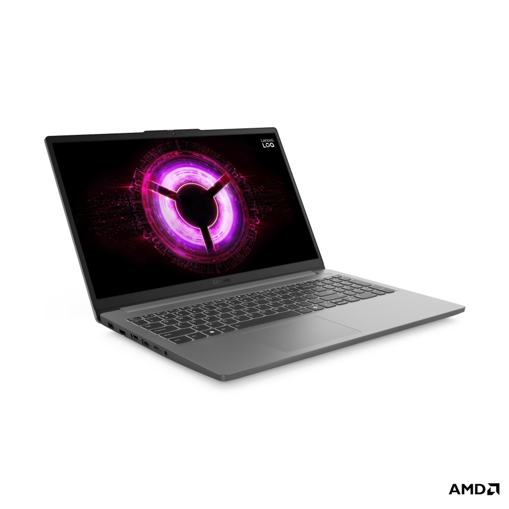 Portátil Lenovo LOQ 15ARP10E con procesador Ryzen 5, 16GB RAM, SSD 512GB, tarjeta gráfica RTX 3050 y pantalla de 15.6 pulgadas en color gris