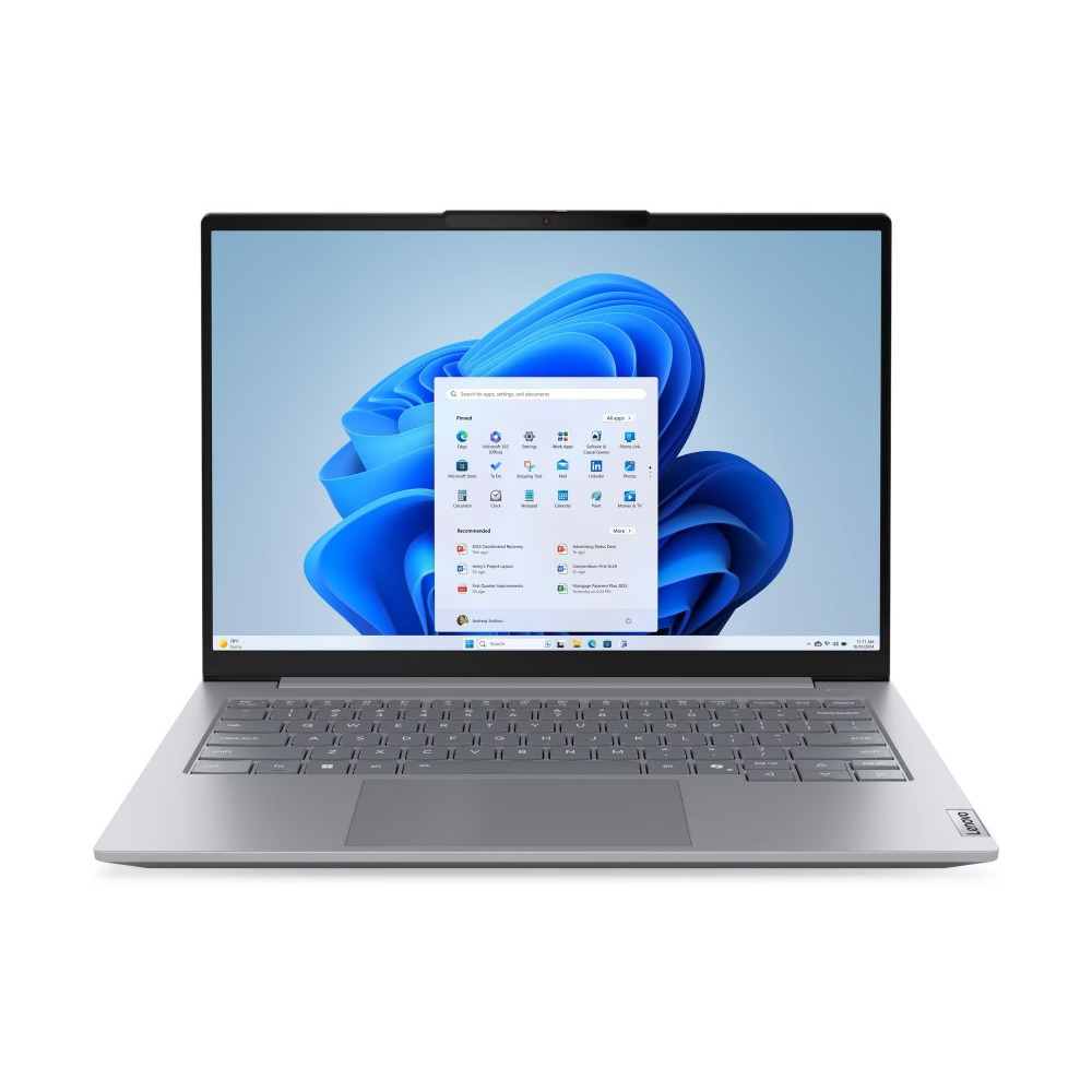 Portátil Lenovo ThinkBook 14 modelo 21SJ00AWLM con 16GB RAM y 512GB SSD en pantalla encendida con Windows 11 Pro