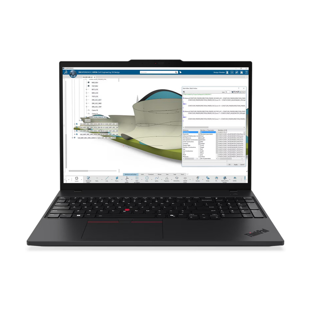 Portátil Lenovo Thinkpad P16s G4 Ryzen AI 7 PRO con 32GB RAM y 512GB SSD mostrando diseño en pantalla desde vista frontal