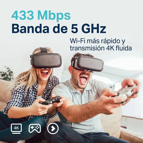Router TP-Link Archer C24 wifi AC750 con banda de 5 GHz y velocidad de 433 Mbps para juegos y transmisión 4K fluida