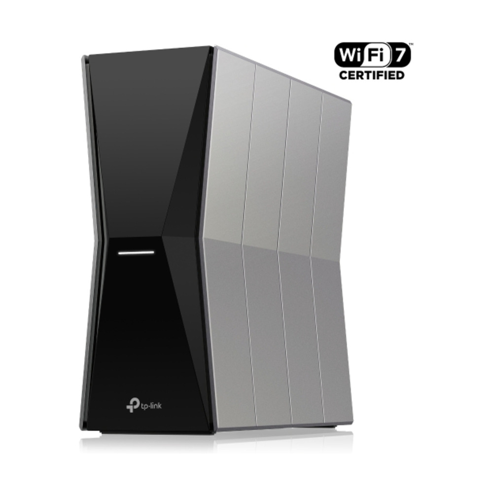 Router TPLink Archer BE805 BE19000 Tri-Band Wi-Fi 7 con diseño moderno y certificado Wi-Fi 7 para alta velocidad y cobertura