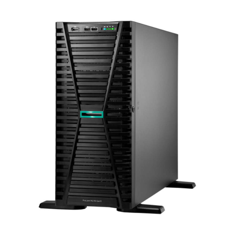 Servidor en torre HPE ProLiant ML110 Gen11 modelo P84098-DM5 vista frontal con puertos USB y HDMI para uso empresarial en Colombia