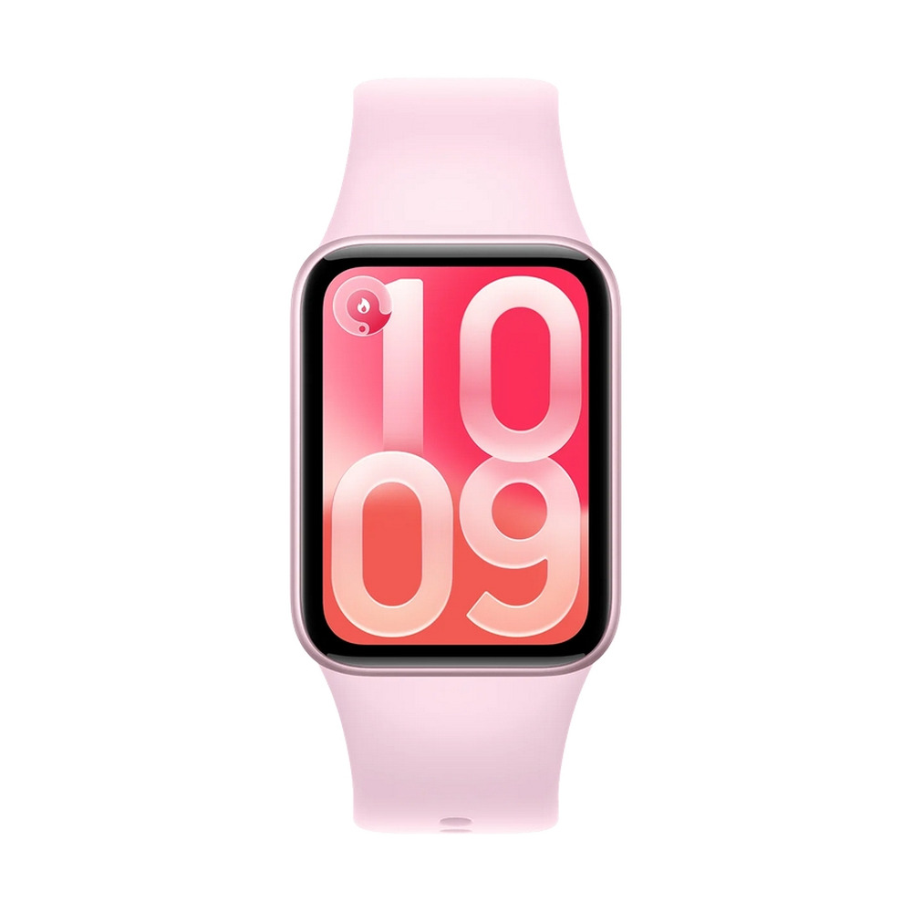 Smartwatch Xiaomi Smart Band 10 Pro modelo BHR08WGGL color lavender pink con pantalla frontal encendida y pulsera rosa