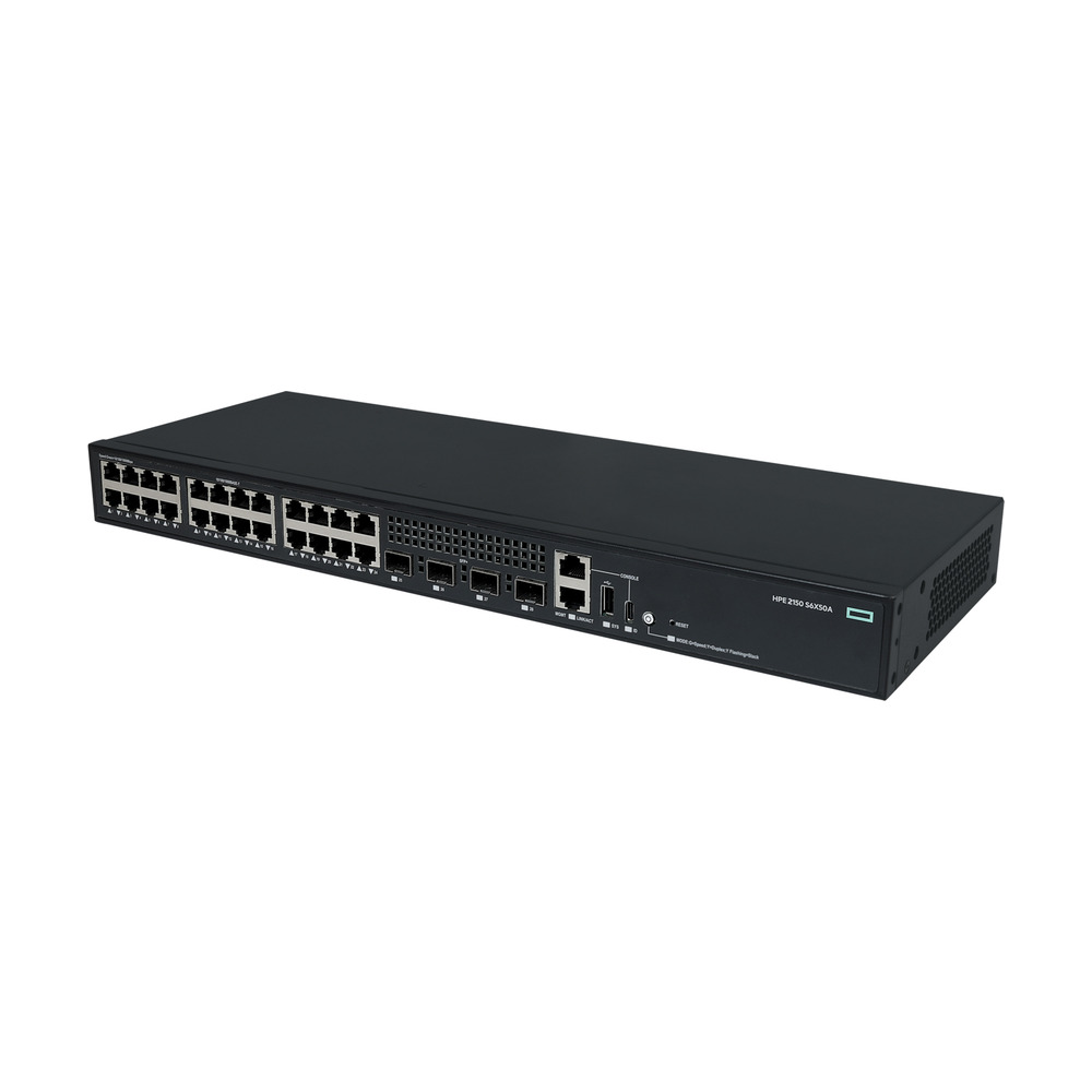 Switch Aruba modelo S6X50A HPE NW CW 2150 con 24 puertos gigabit y 4 puertos SFP para conexiones de red en Bogotá Colombia