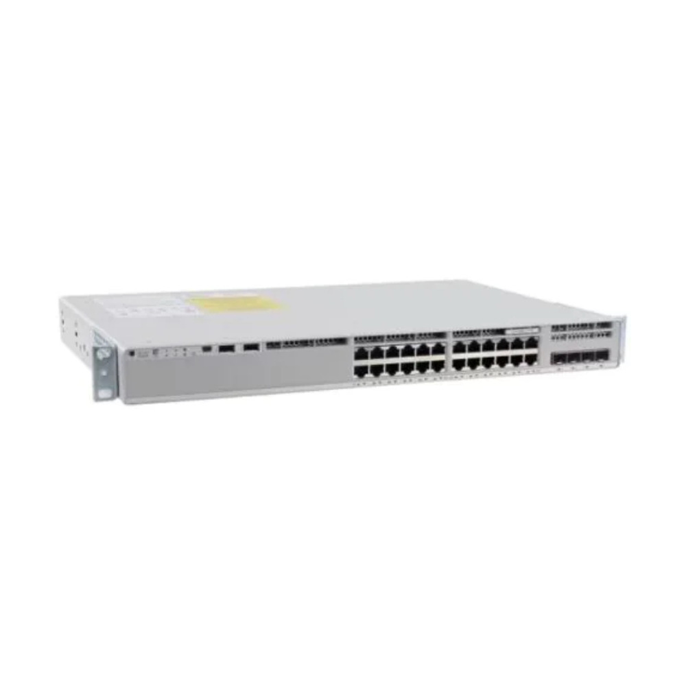 Switch Cisco Catalyst C9200L-24P-4G-E de 24 puertos PoE+ y 4 puertos 1G vista lateral para redes empresariales en Colombia