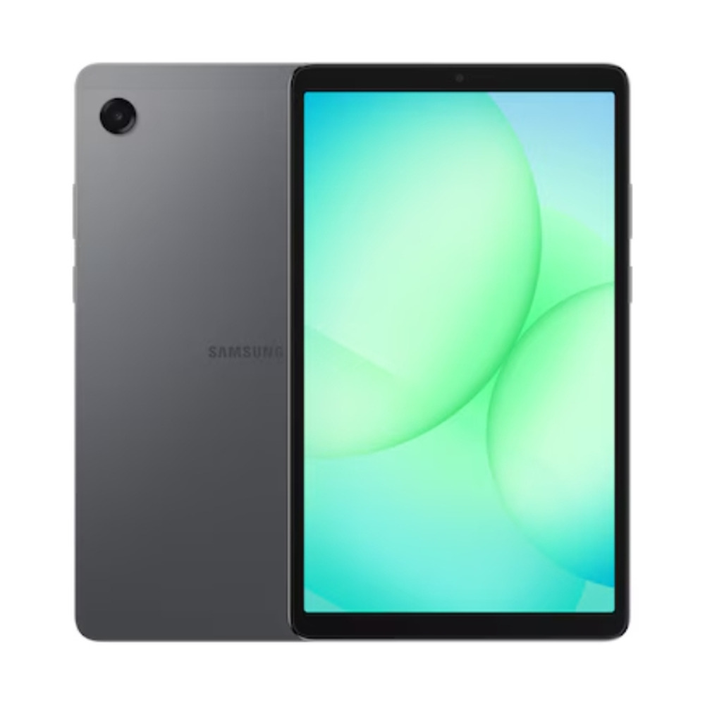 Tableta Samsung Galaxy Tab A11 LTE con 8GB RAM y 128GB almacenamiento en color gris mostrando vista frontal y trasera